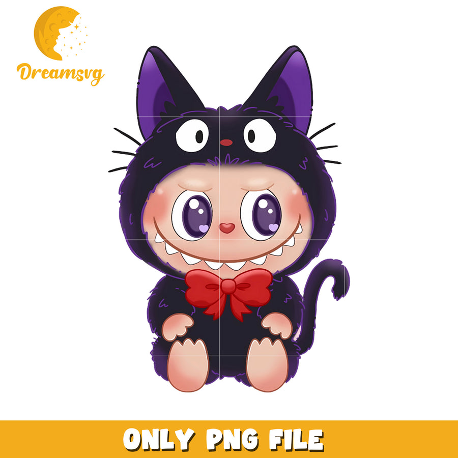 Cute labubu black cat design png, labubu toys png, labubu characters png