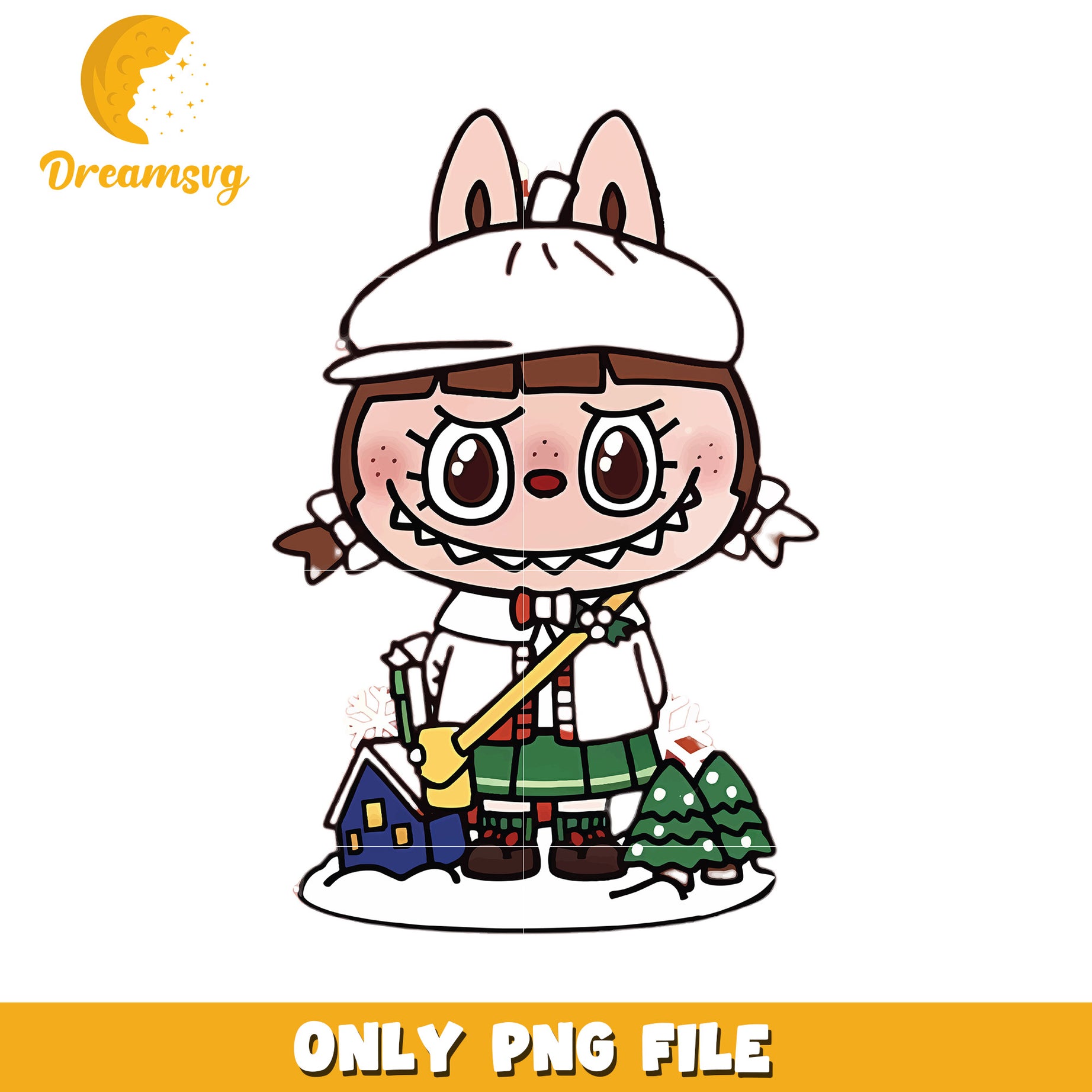 Cute labubu christmas png, popmart labubu​ png, cartoon characters png