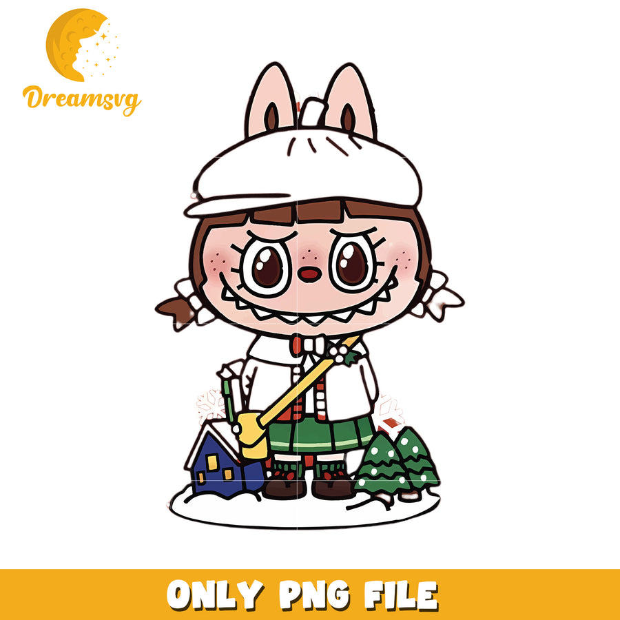 Cute labubu christmas png, popmart labubu​ png, cartoon characters png