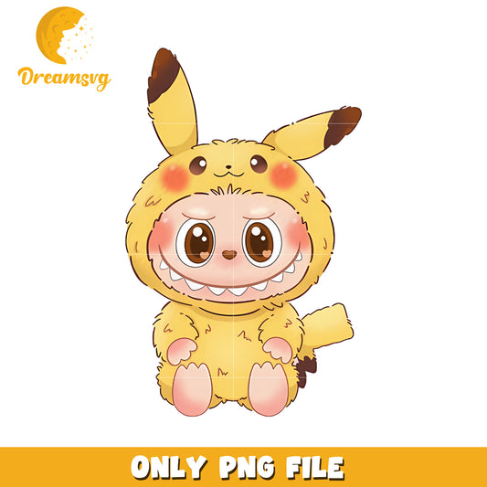Cute labubu pikachu design png, labubu toys png, labubu characters png