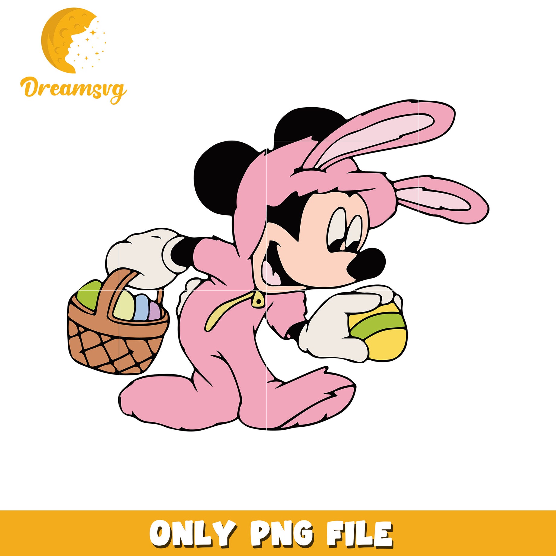 Cute mcikey bunny easter day png, mickey mouse png, easter day png