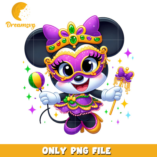 Cute minnie and mardi gras crown png, mardi gras png, minnie png