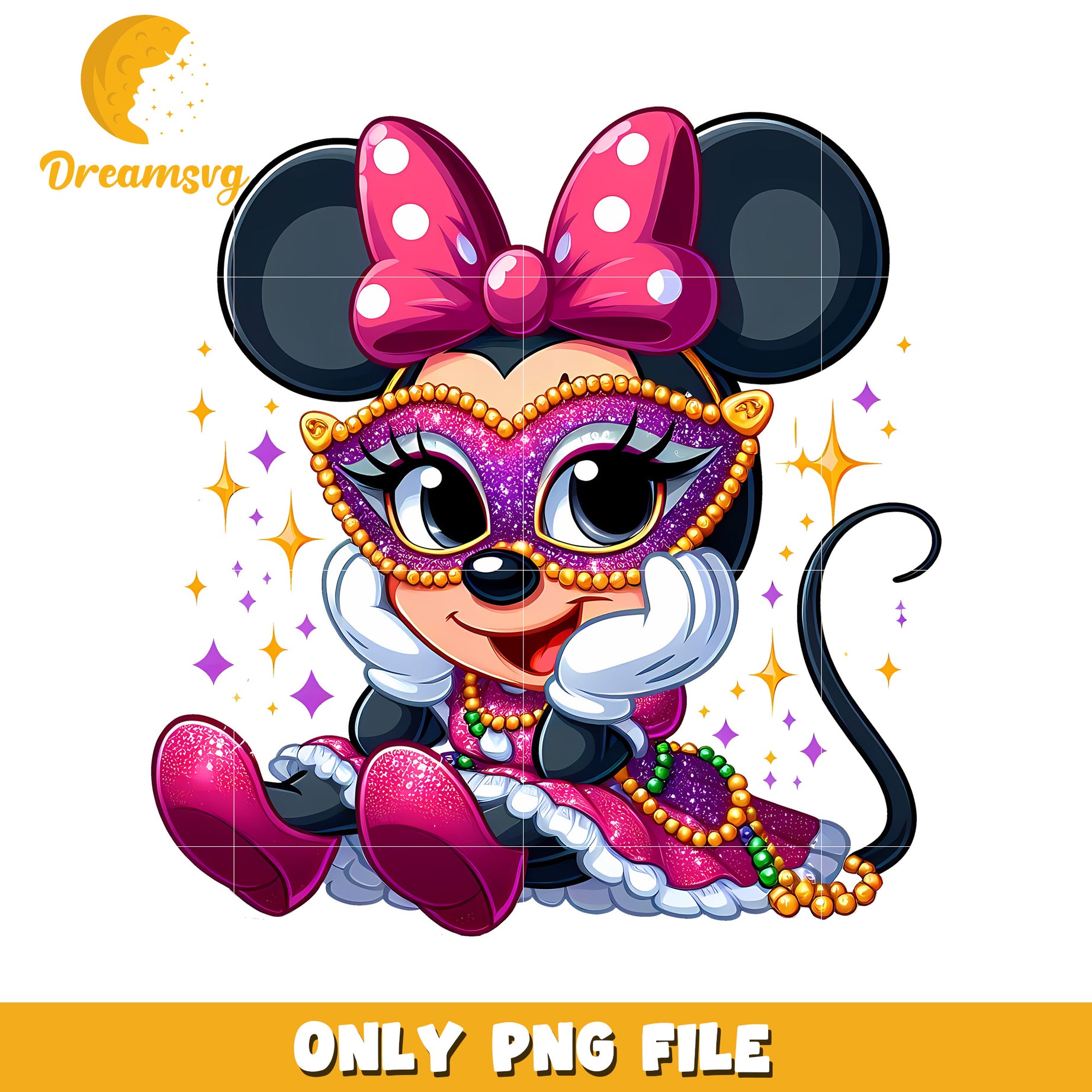 Cute minnie character png, disney mardi gras png, outfit png