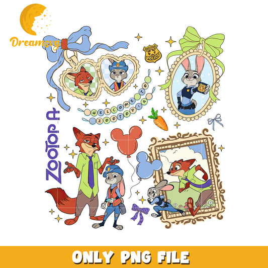 Cute nick and judy png, zootopia song png, uddy-cop movie png