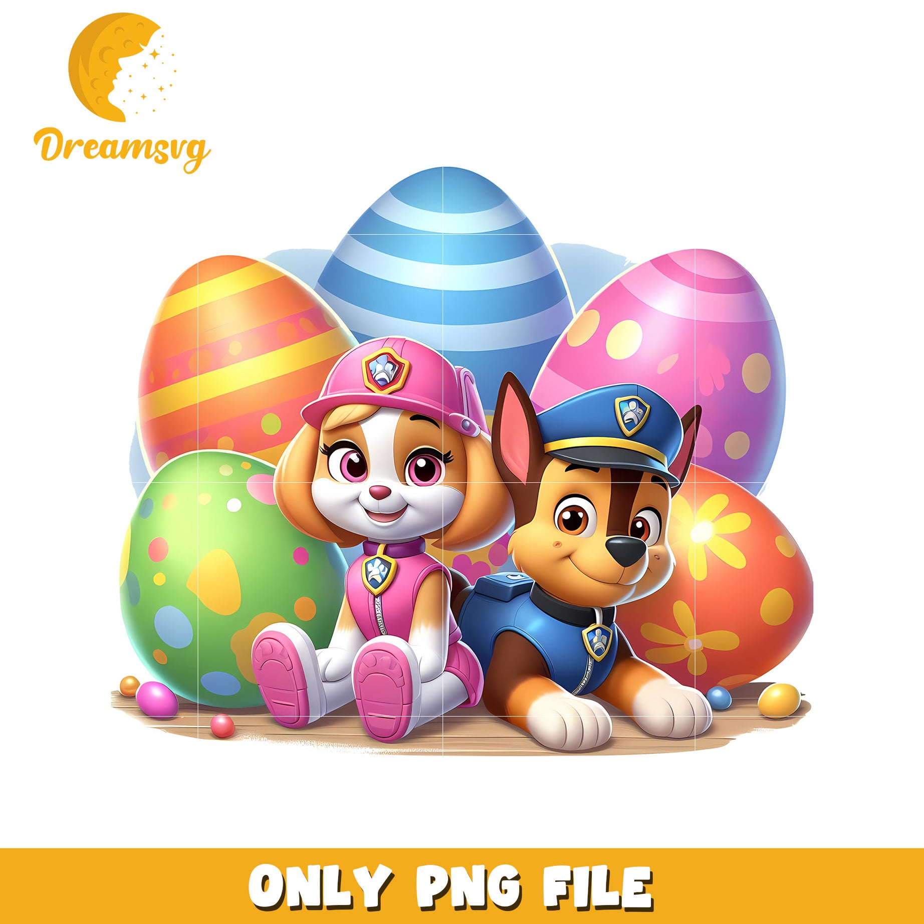 Cute paw patrol characters easter day png, happy easter day png