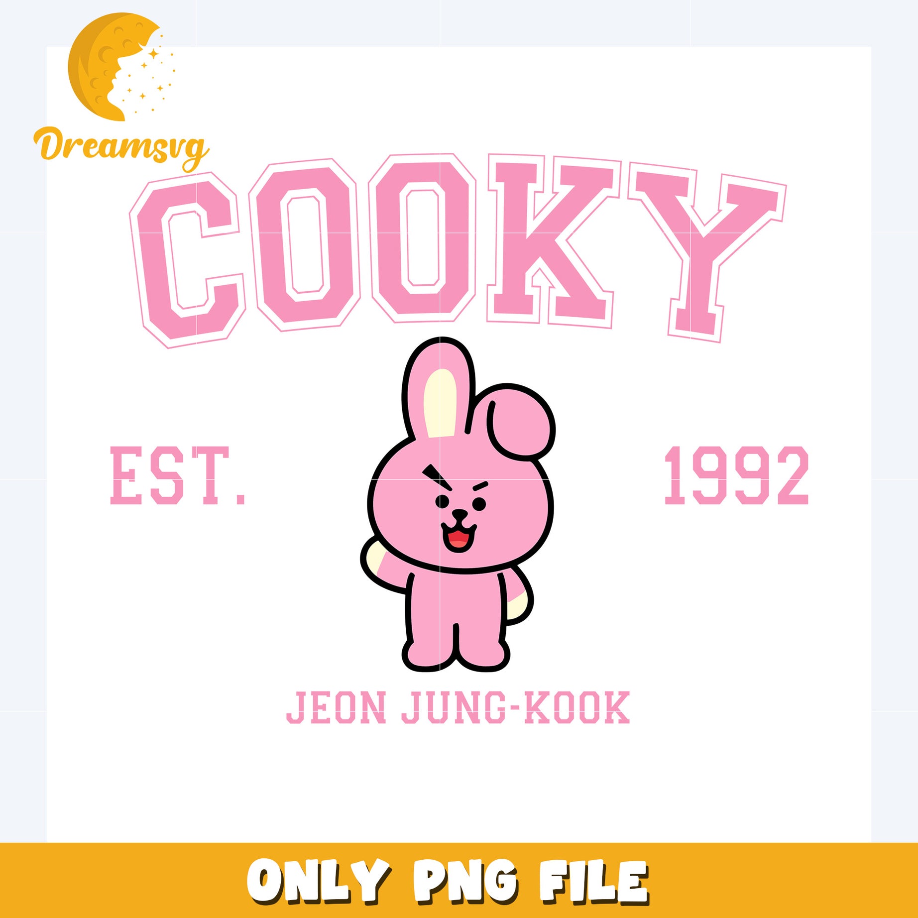 Cute pink cookie png, bts bt21 png, kpop band mascot png