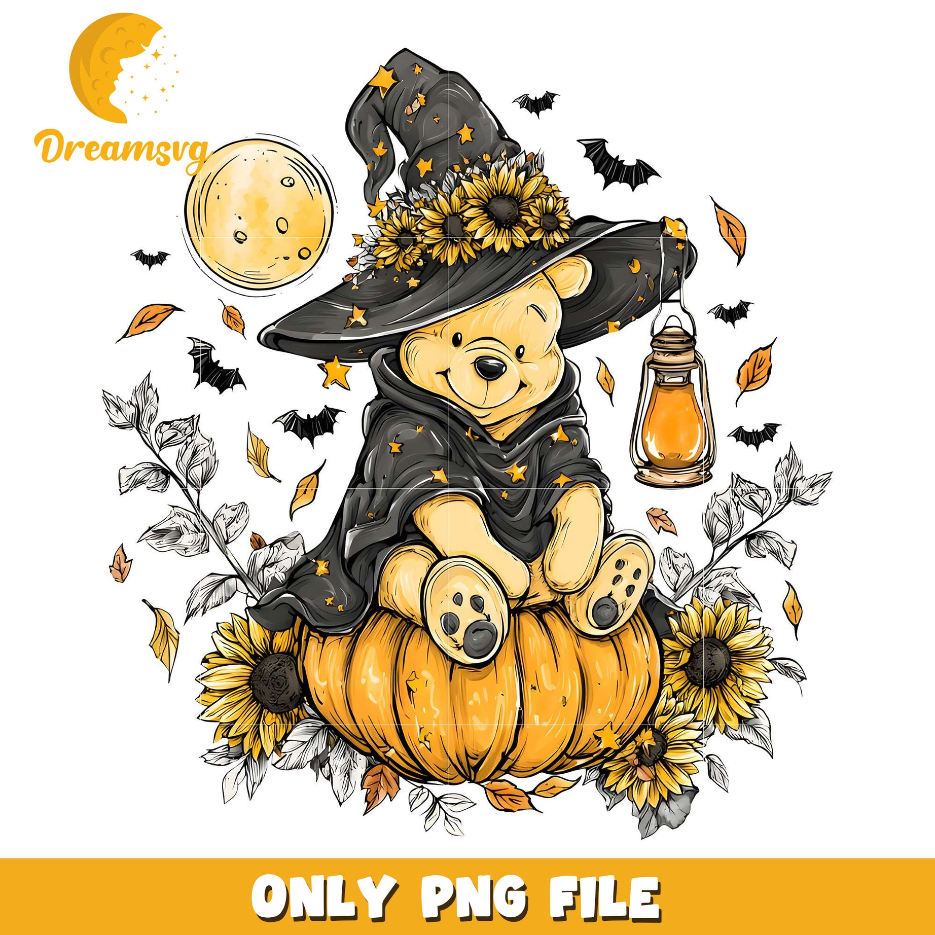 Cute pooh witch png, halloween cartoons​ png, halloween movies​ png