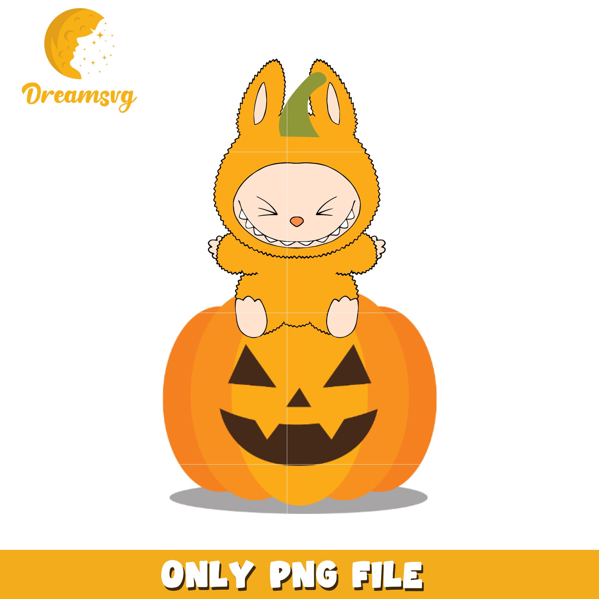 Cute pumpkin design png, halloween labubu png, halloween pumpkin png