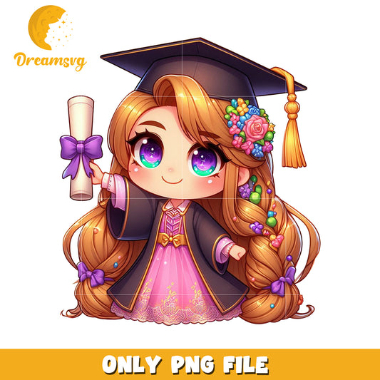 Cute rapunzel graduation  design png, disney cartoon png, disney princess png