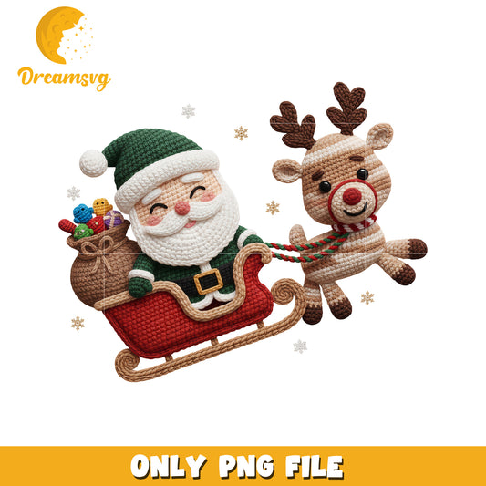 Cute santa and reindeer png, christmas 2025 png, christmas gifts png
