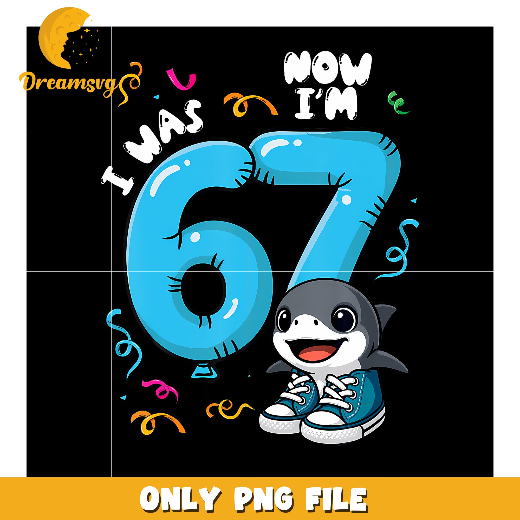 Cute shark i was 6 now im 7 png, funny shark png, meme core png