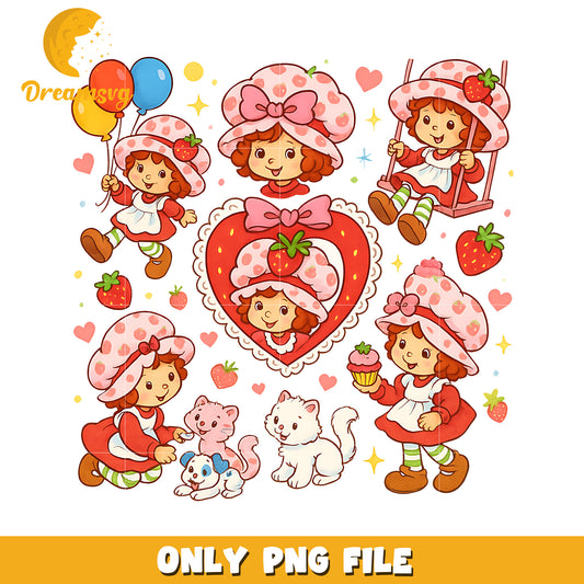 Cute shortcake png, shortcake strawberry png, strawberry shortcake characters png