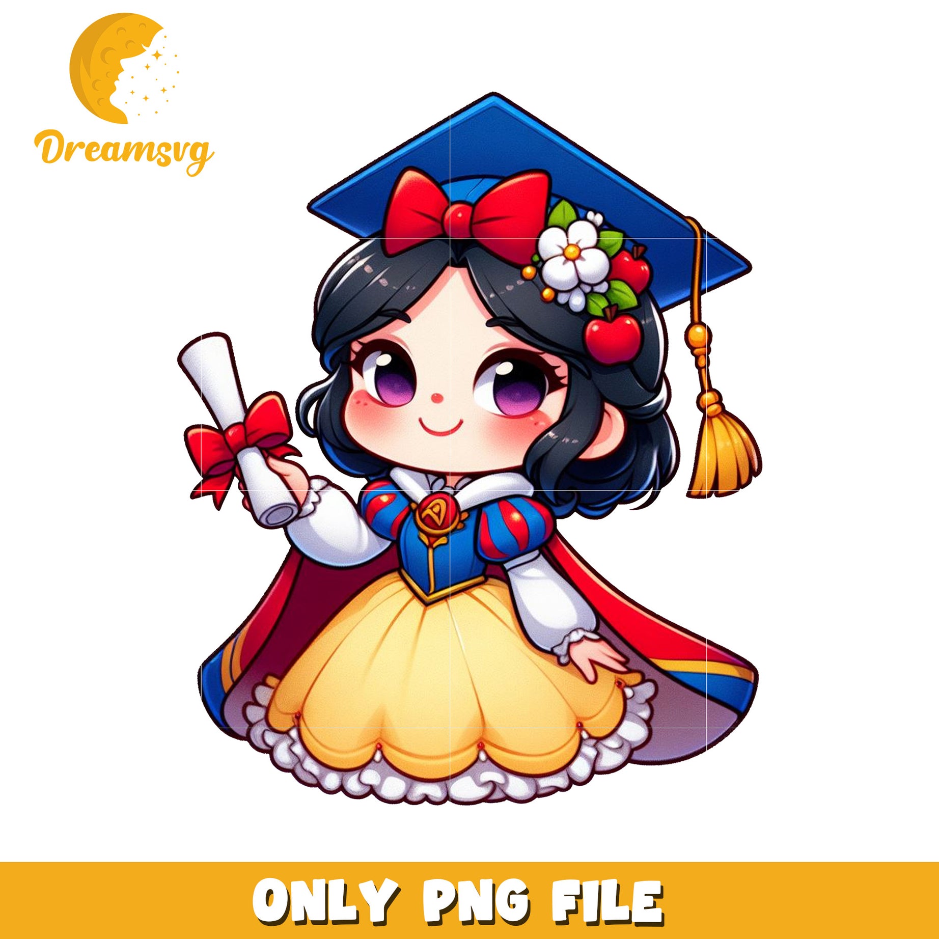 Cute snow white graduation  design png, disney  snow white cartoon png, disney princess png