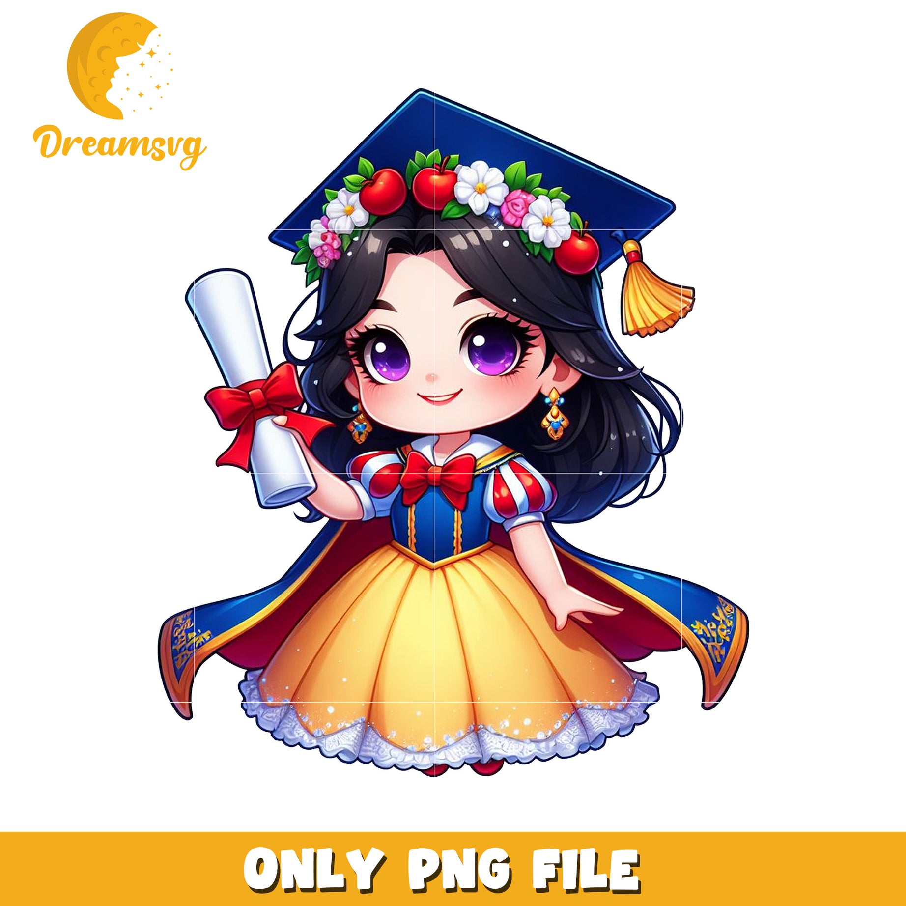 Cute snow white graduation  design png, snow white cartoon png, disney princess png