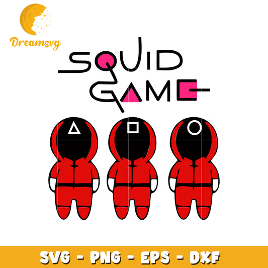 Cute squid game characters svg, squid game svg, movie svg