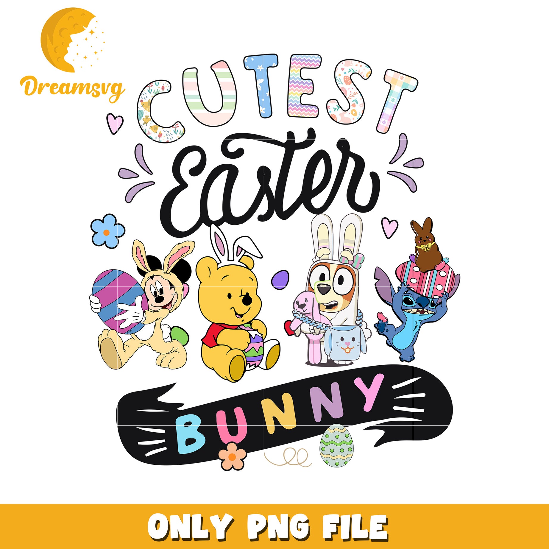 Cutest Easter Bunny Characters PNG Design
