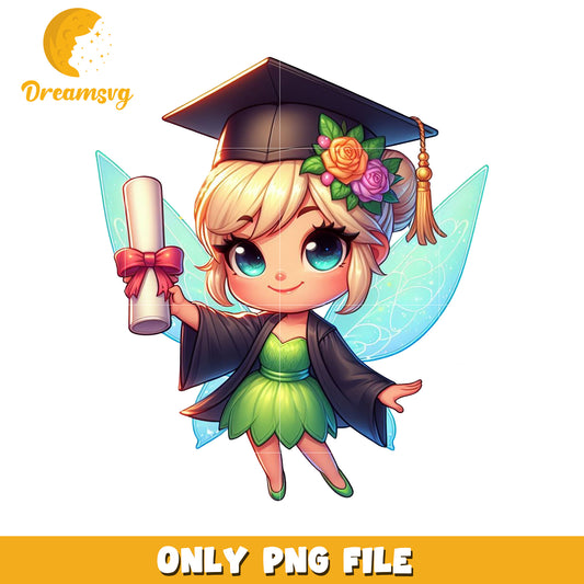 Cute tinker bell graduation png, disney fairy png, tinker bell peter pan png