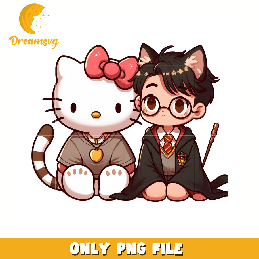 Cutie kitty and harry png, hello kitty adidas png, cute hello kitty png