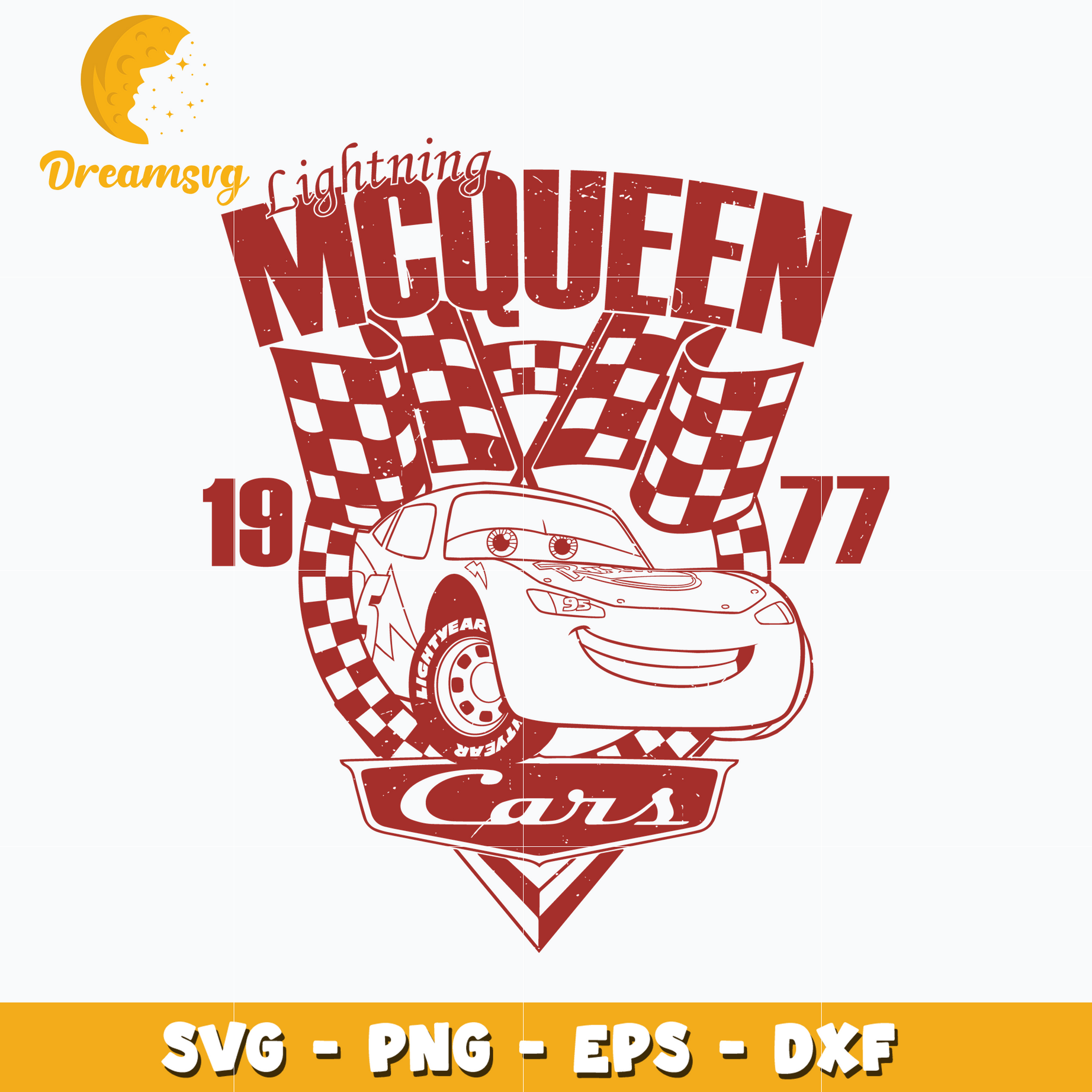 Lightning mcqueen disney 1977 svg