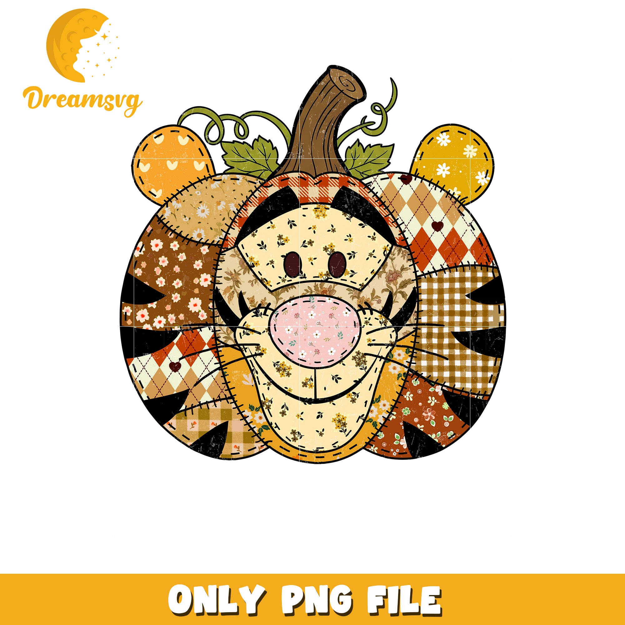 D250721100-2 GM T Shirt Preppy Floral Pooh Pumpkin