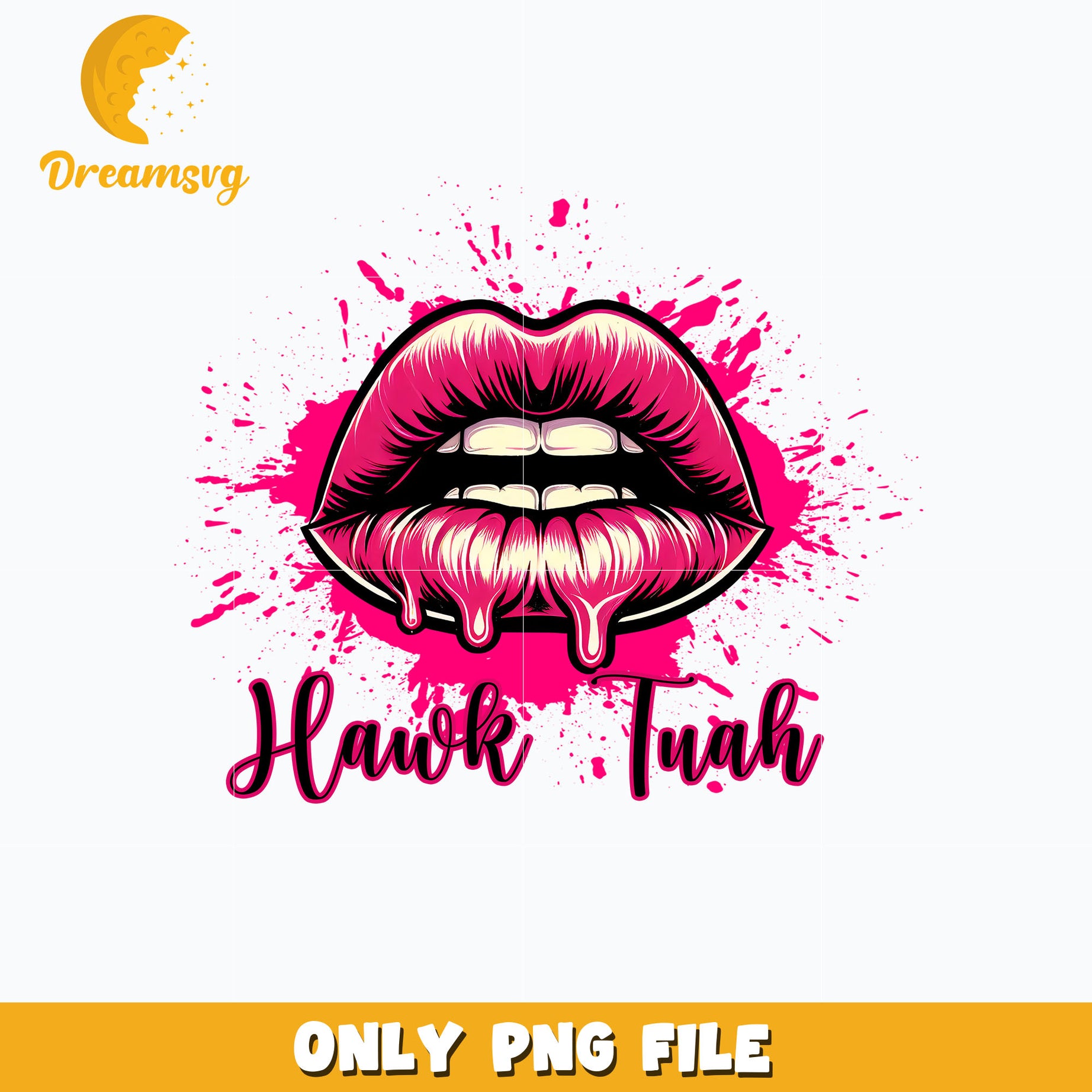 Lips Hawk Tuah design png