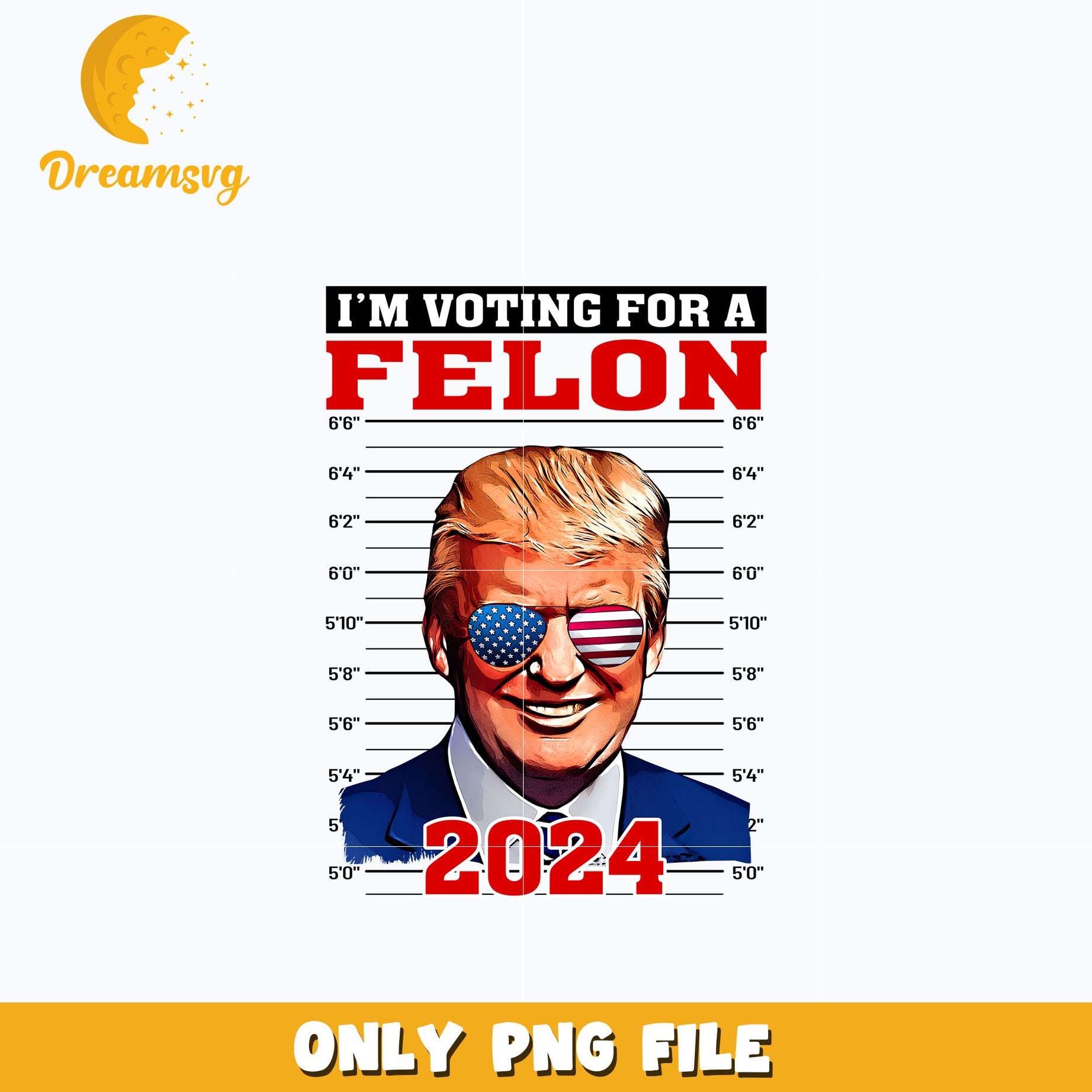 I'm Voting For The Felon 2024 png, Trump mugshot png