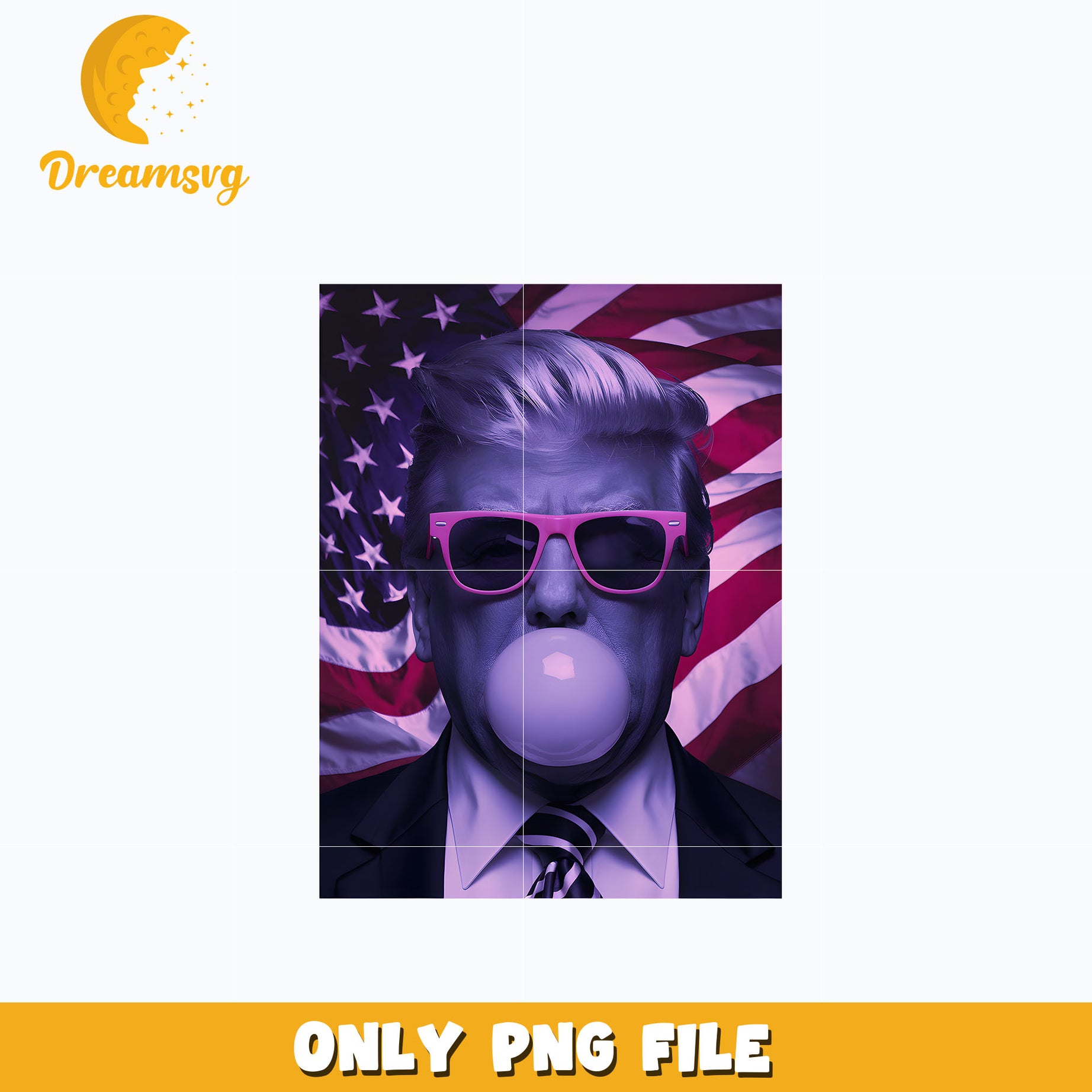 Bubble Gum Trump design png, digital download