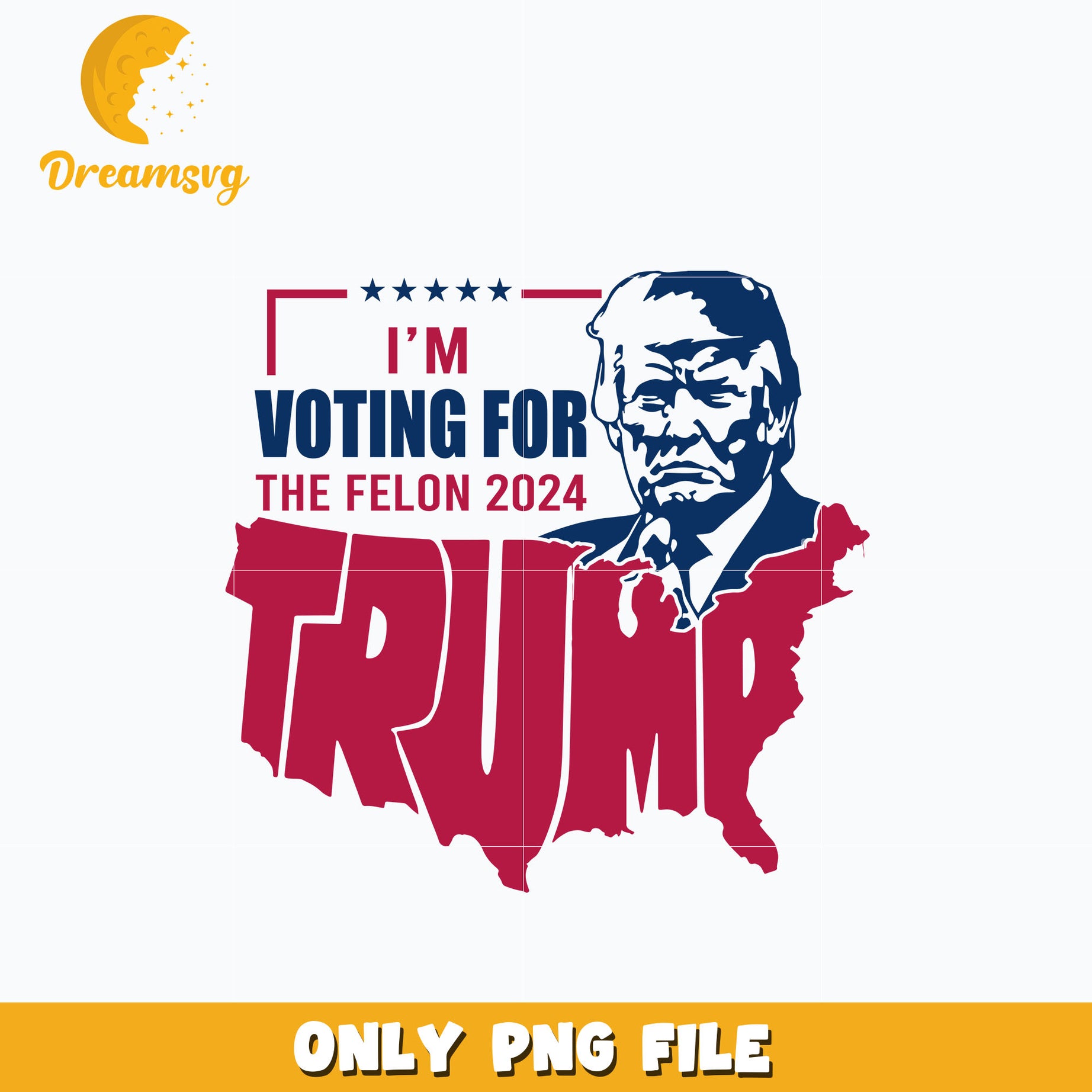 I'm voting for the felon 2024 Trump design png