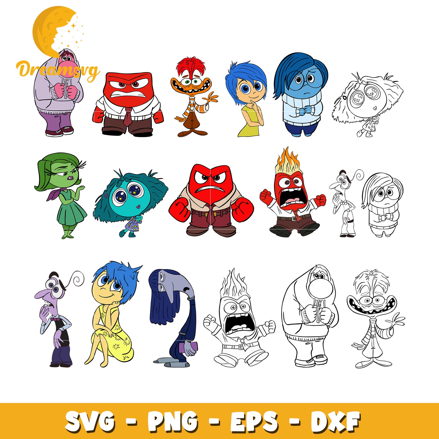 Member inside out 2 design bundle svg, inside out characters​ svg