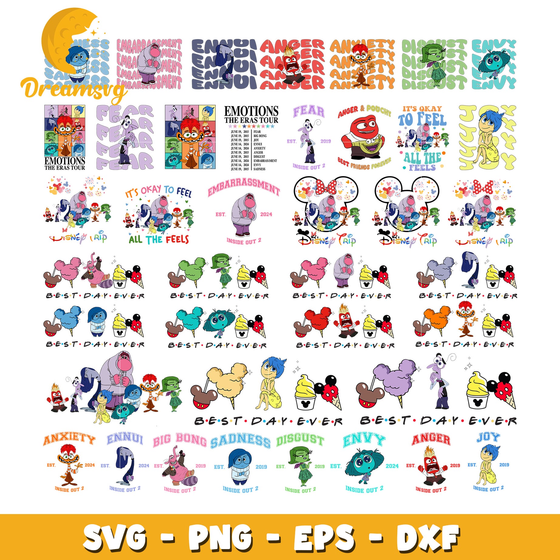 Inside out best day ever bundle svg, Inside out characters svg