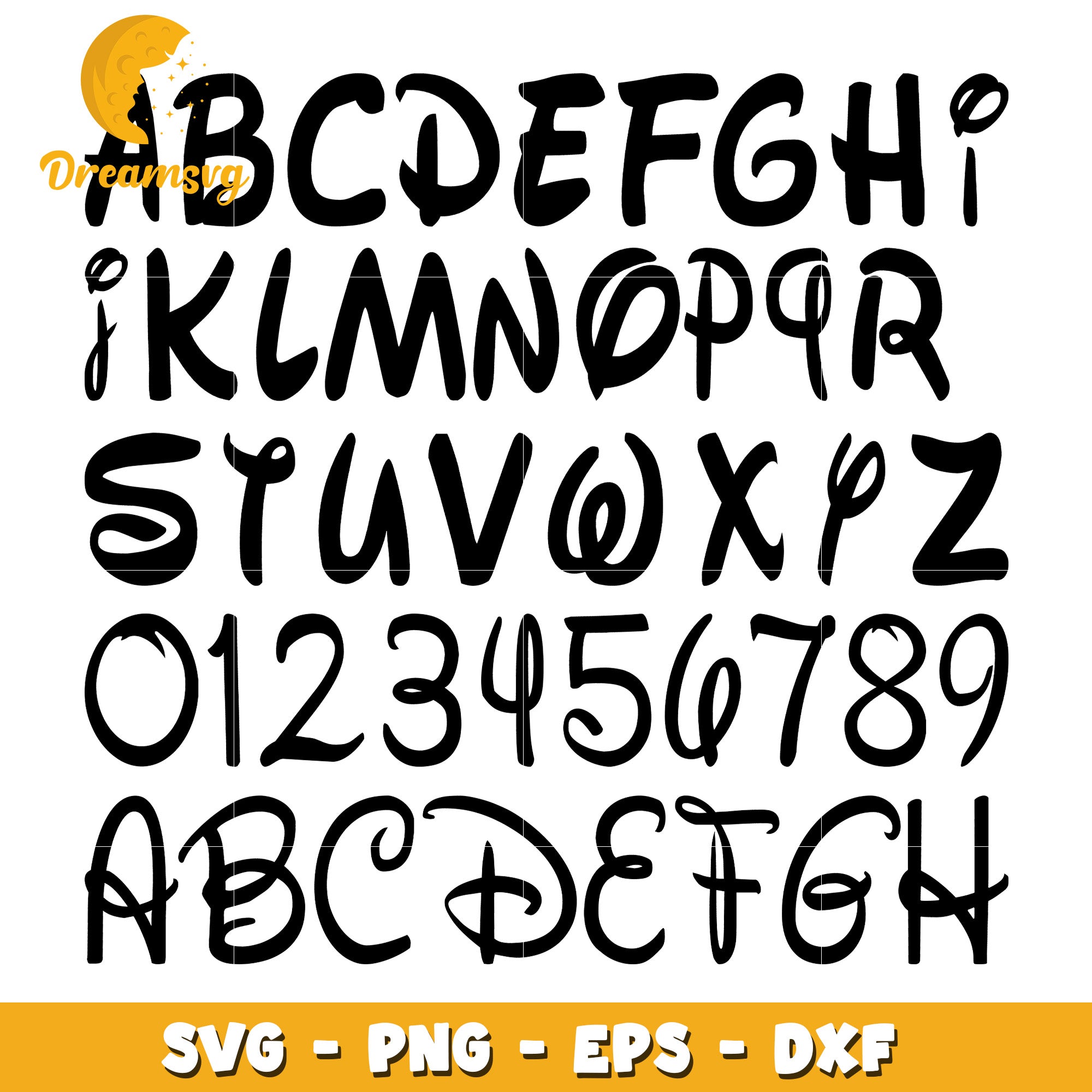 Walt Disney Font Alphabet