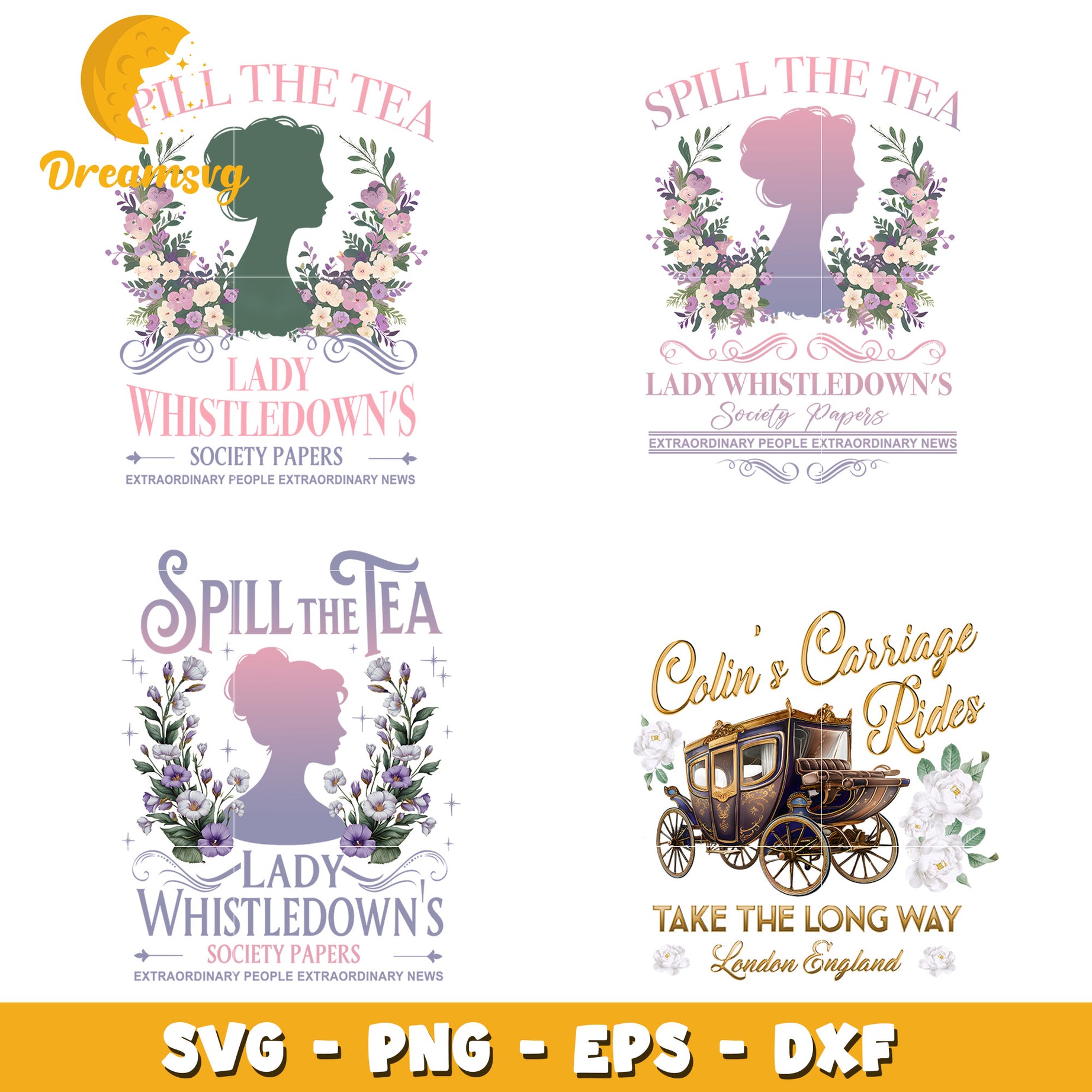 Lady whistledown logo design bundle svg, lady whistledown​ svg