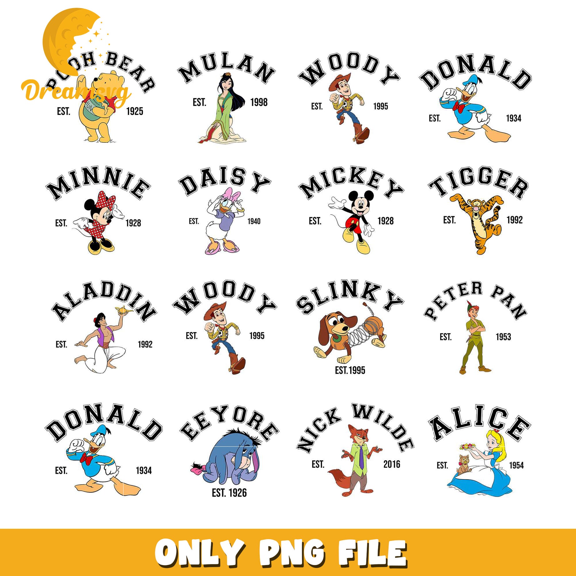 Pooh bear est 1925 design bundle png, disney characters​ png