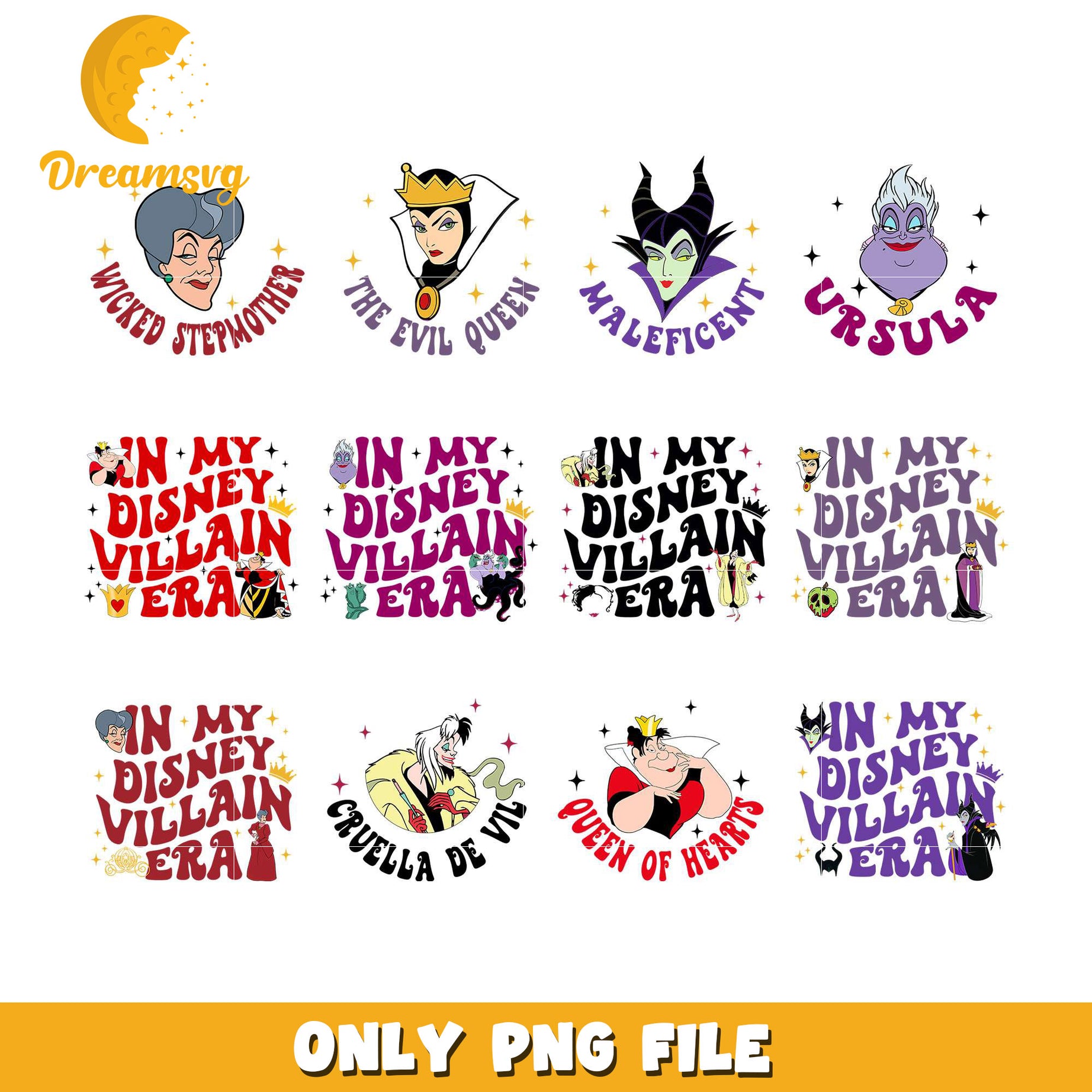 In my disney vallain era design bundle png, disney villains​ png