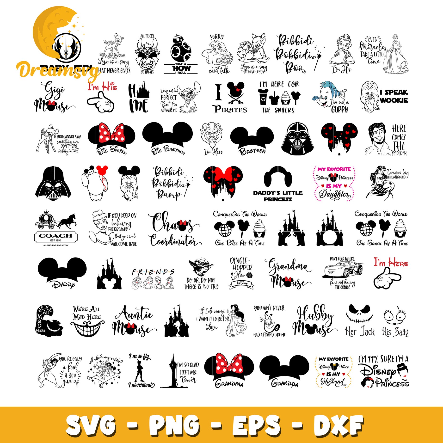 Mickey minnie mouse ears design bundle svg, star wars mickey ears​ svg