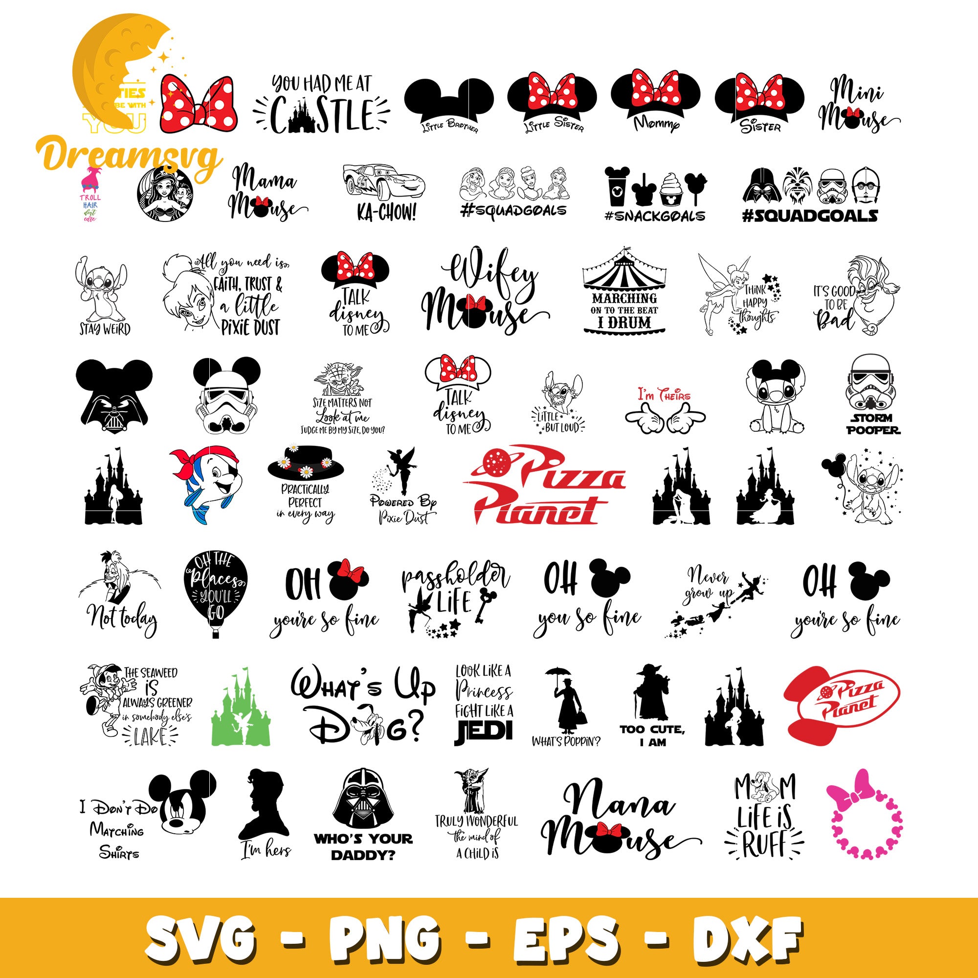 Mickey head star wars design bundle svg, squadgoals​ svg, star wars svg