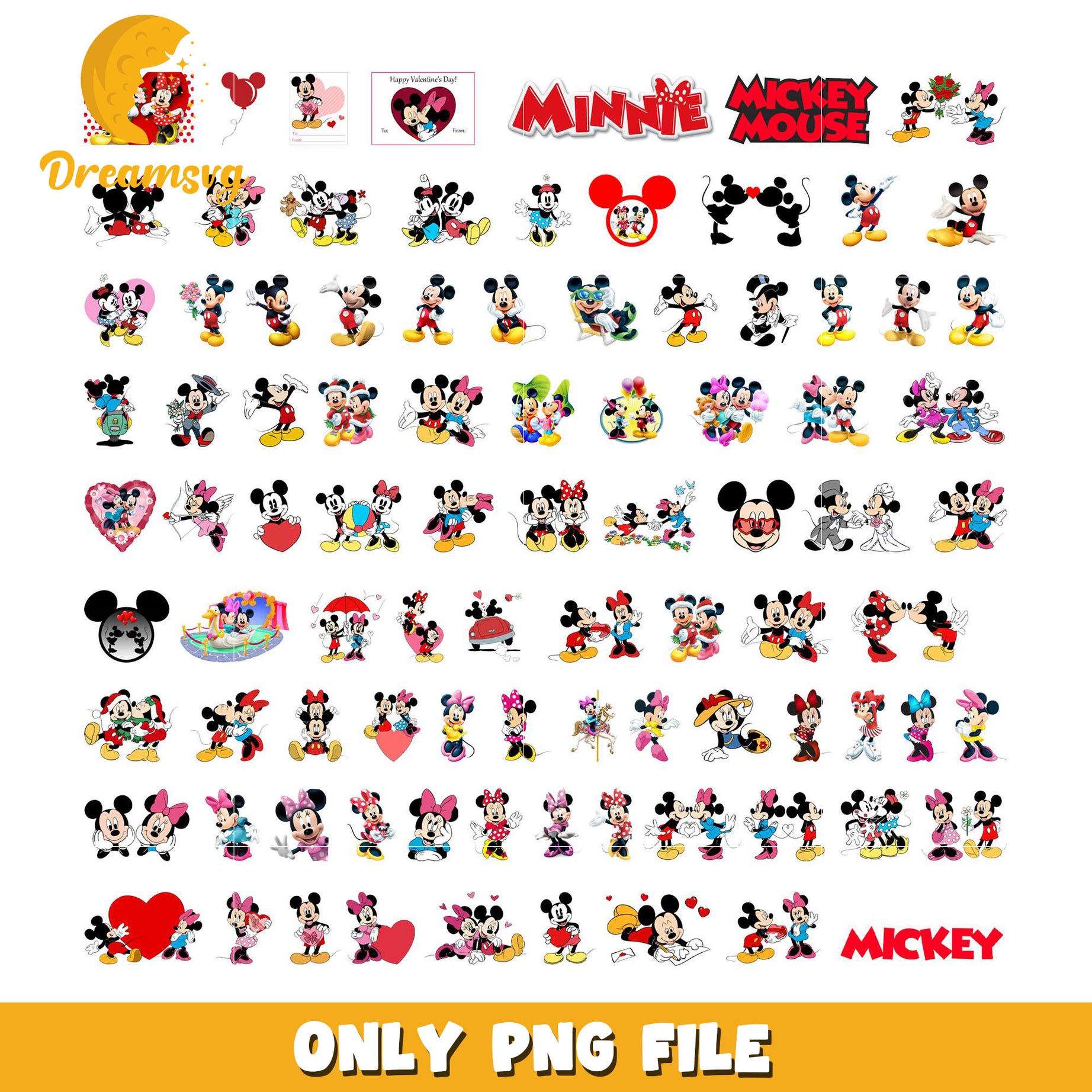 Disney mickey minnie mouse bundle png, minnie and mickey png