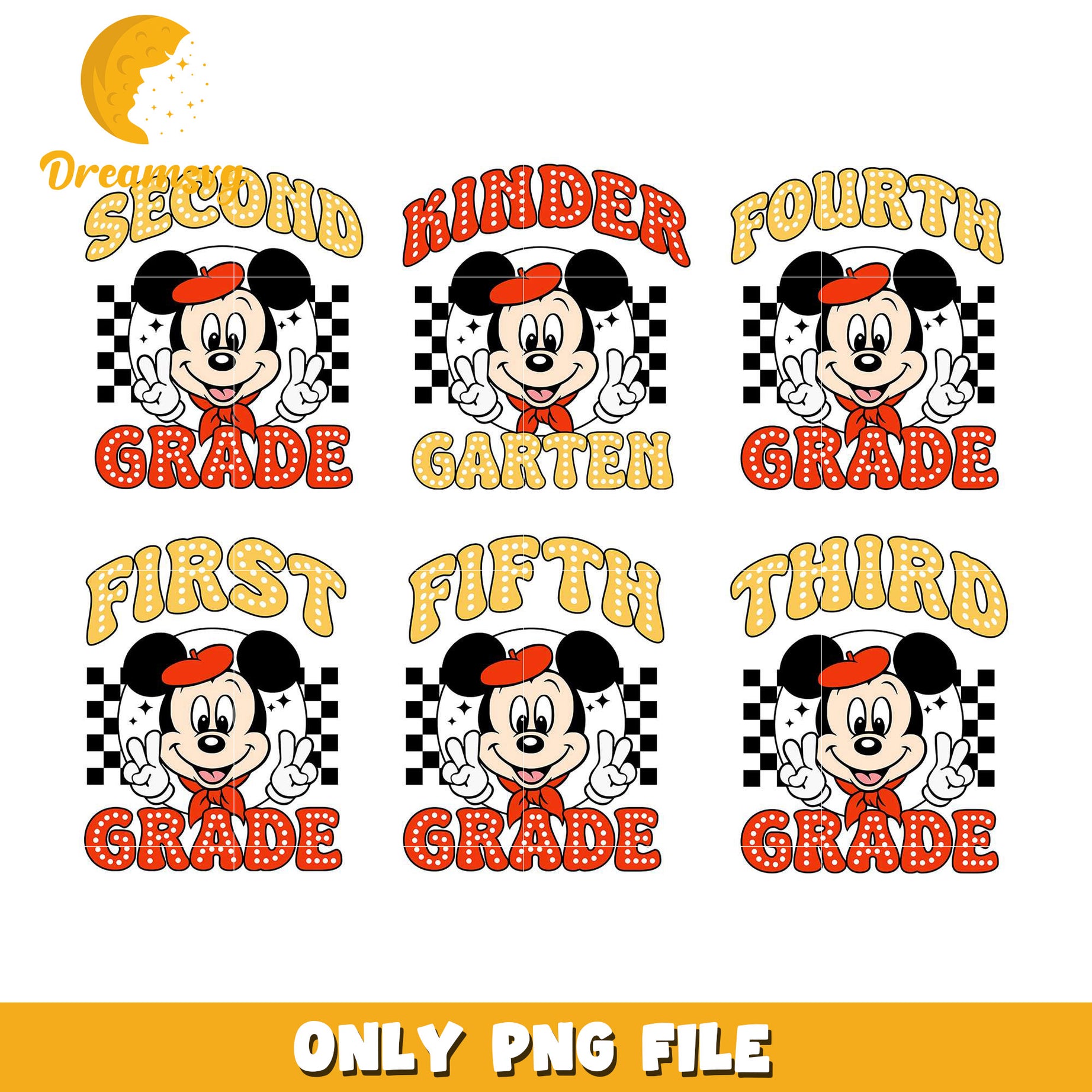 Mickey mouse grade school design bundle png, mickey mouse png