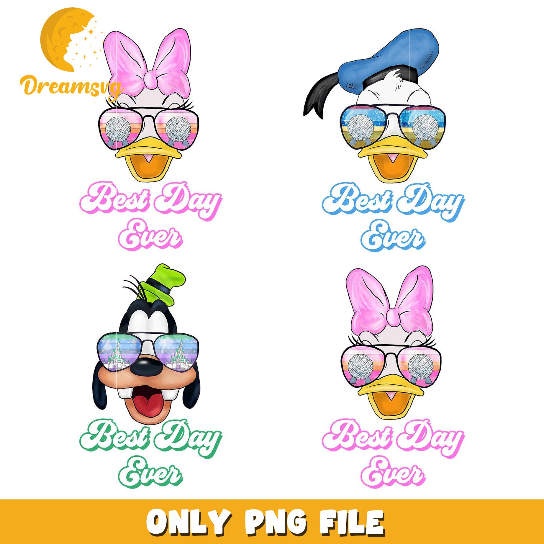 Daisy face best day ever bundle png, daisy duck and friends​ png