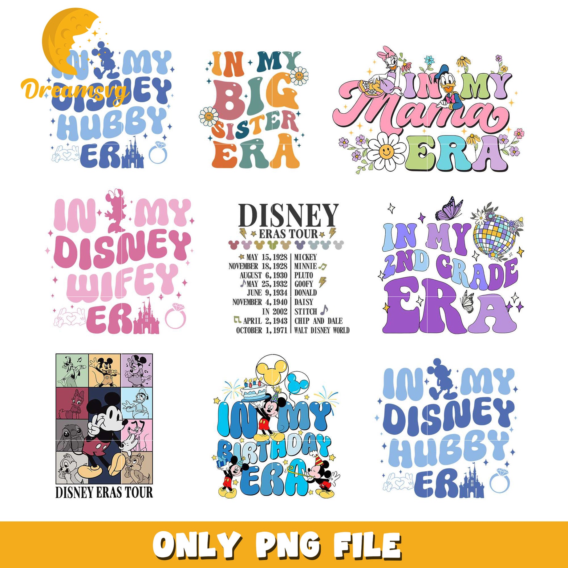 Disney eras tour design bundle png, eras tour disney​ png