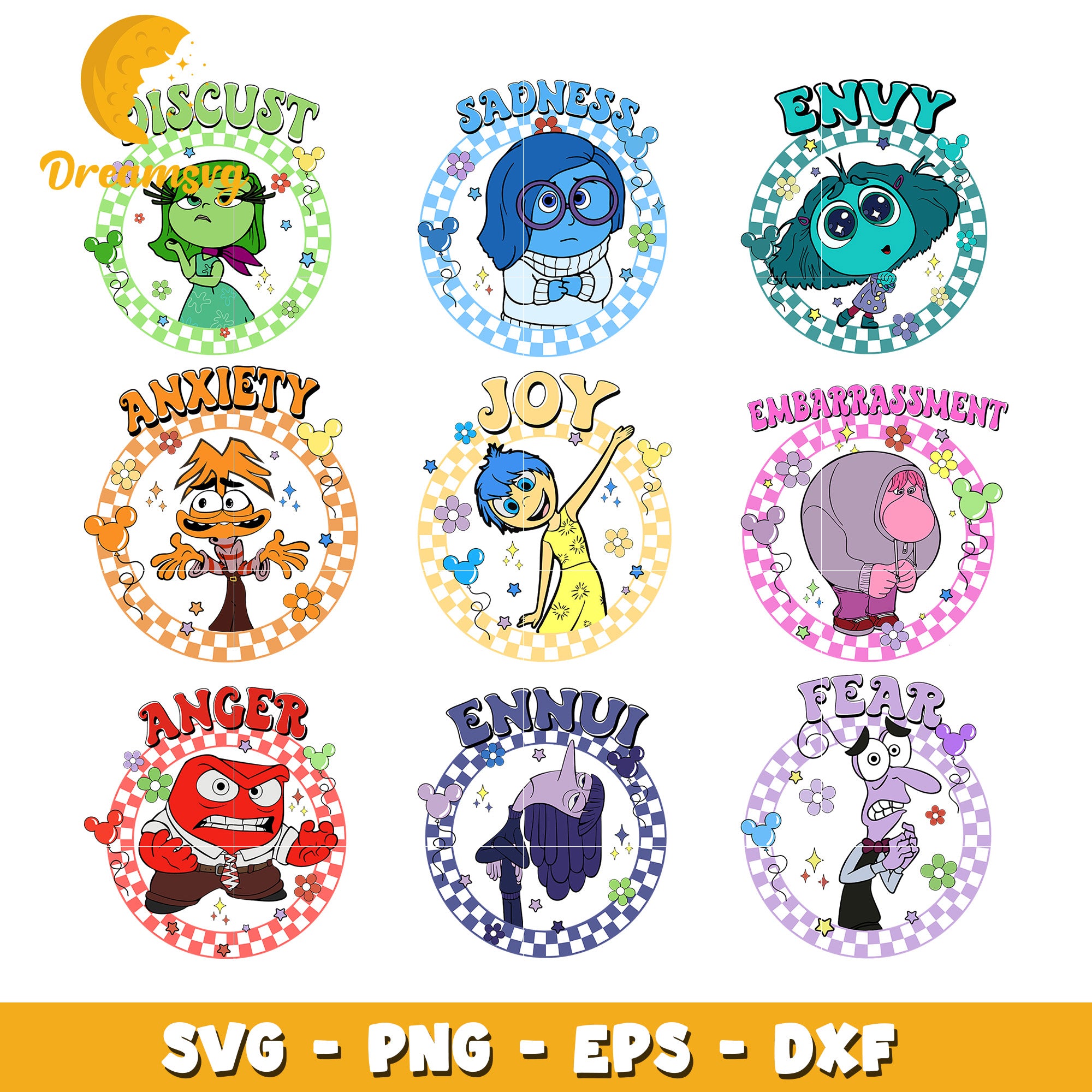 Inside out 2 characters name design bundle svg, inside out 2 svg ...