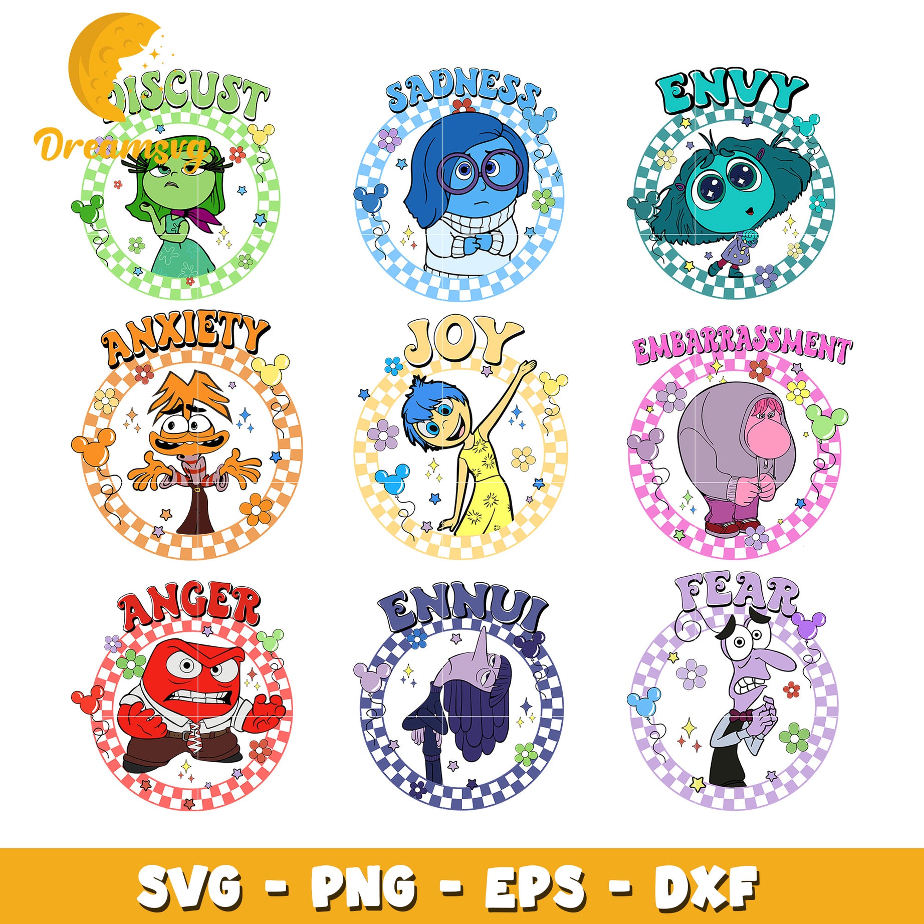 Inside out 2 characters name design bundle svg, inside out 2​ svg