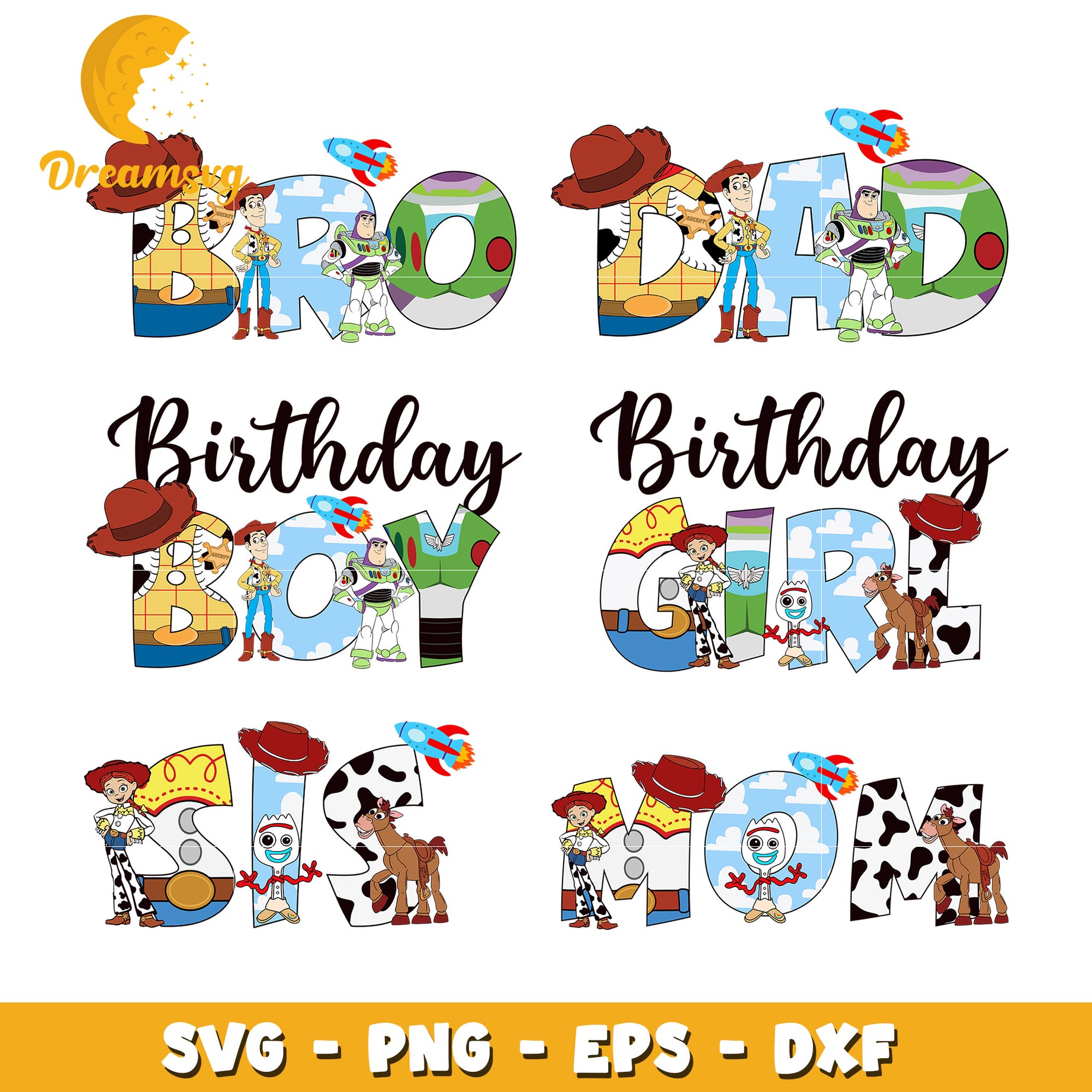 Toy story birthday boy design bundle svg, toy story happy birthday​ svg