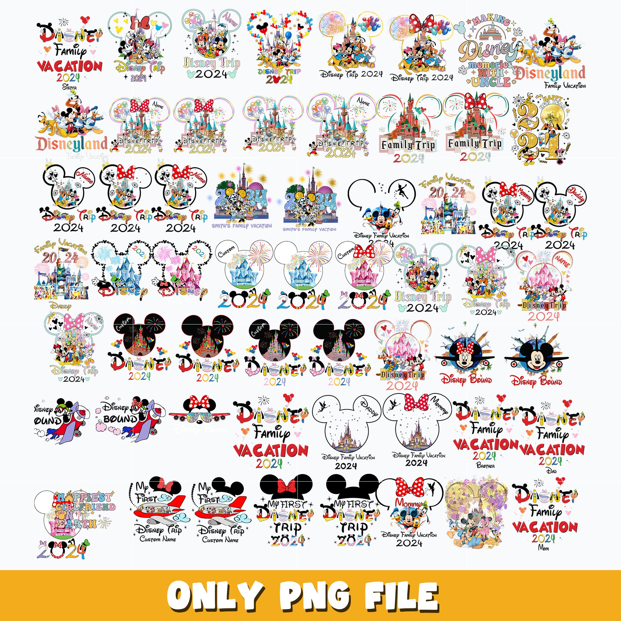 Mickey head disney family vacation 2024 bundle png, Disney png, Digita ...