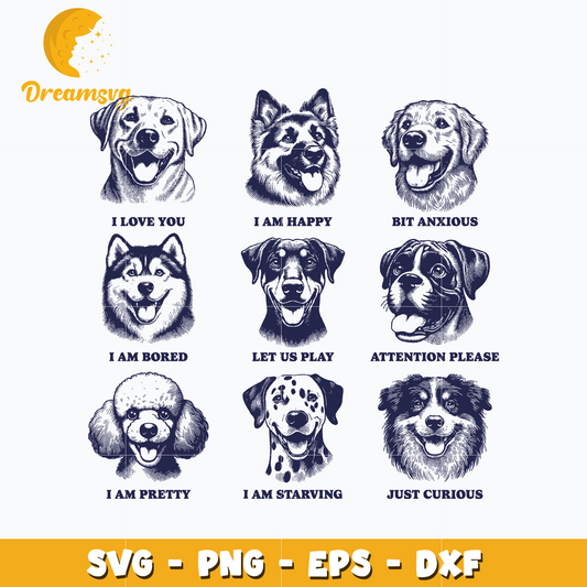 Dog total emotions SVG