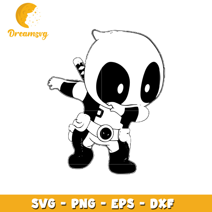 Dabbing Deadpool SVG Cut File