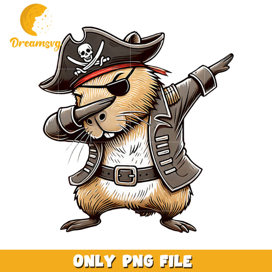 Dabbing Pirate Capybara PNG
