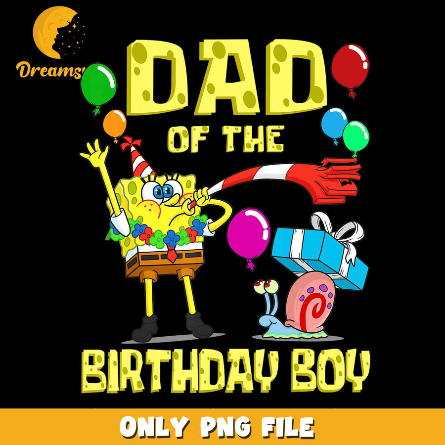 Dad Of The Birthday Boy SpongeBob Gary PNG, Nickelodeon, Birthday PNG