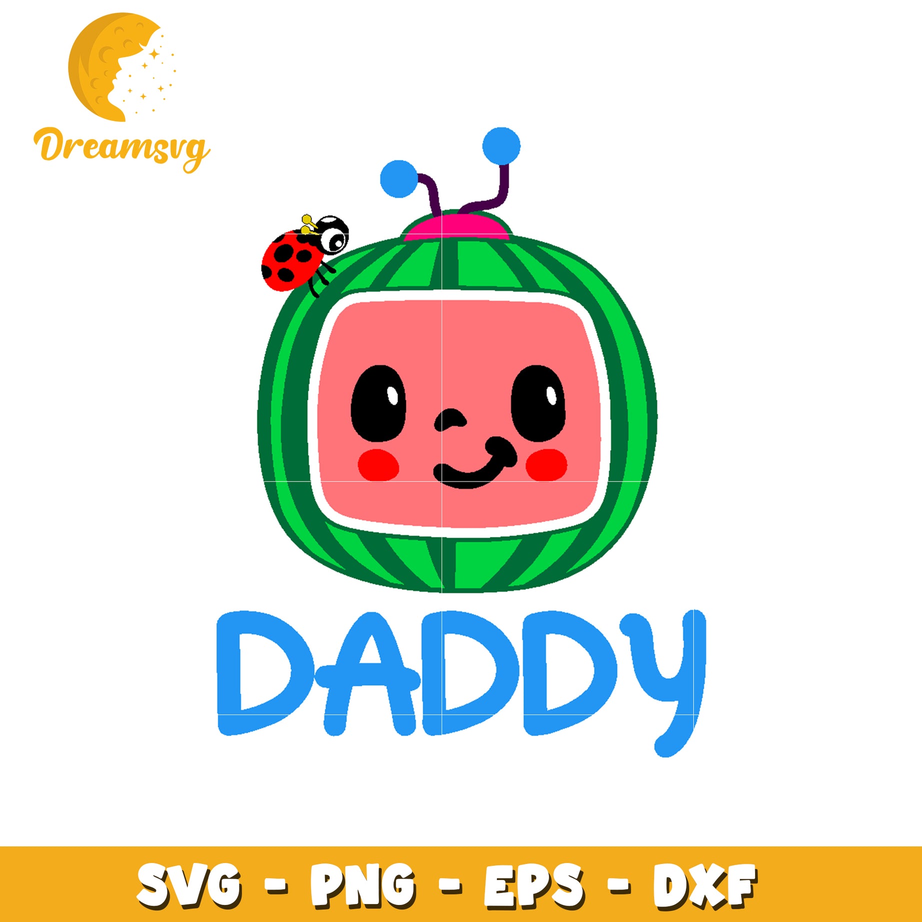 Daddy Watermelon SVG Cut File