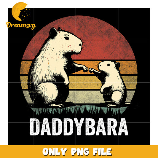 Daddybara Capybara PNG Retro Design